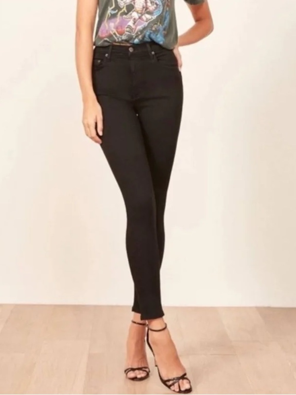 Reformation High & Skinny Black Jeans Great Condition Size 27